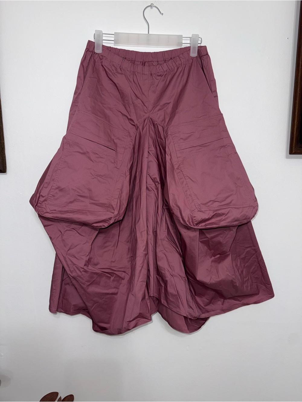 Women's Midi Skirt in Mauve Pink with Utility Pockets
